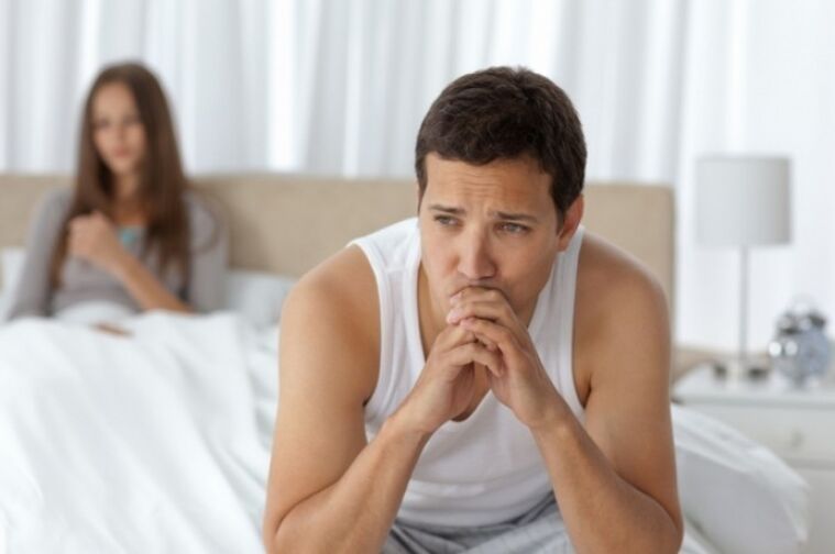 a man with signs of prostatitis